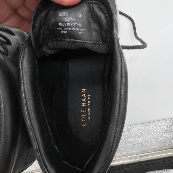 SOLD. Cole Haan Black Leather Hi Top Sneakers - 12 - Picture 5 of 8